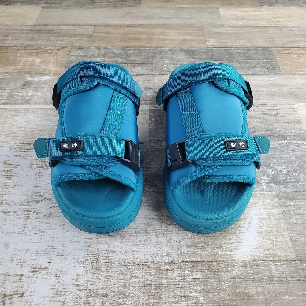 Seichi YOROI V2 Mens Slides Sandals Sz 10 Forrest Green Hook-and-Loop Straps